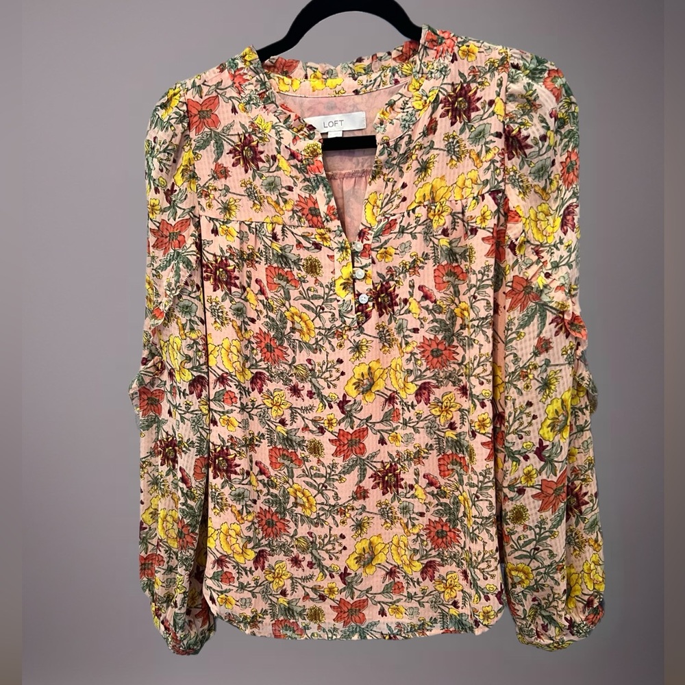 LOFT Multicolor Floral Blouse